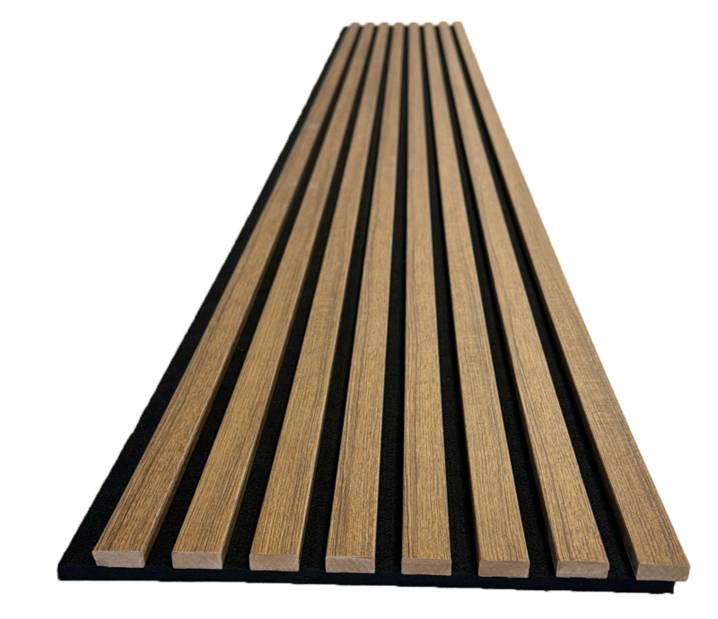 PVC Kaplı Ahşap Çıtalı Duvar Paneli - Teak - Görsel 5